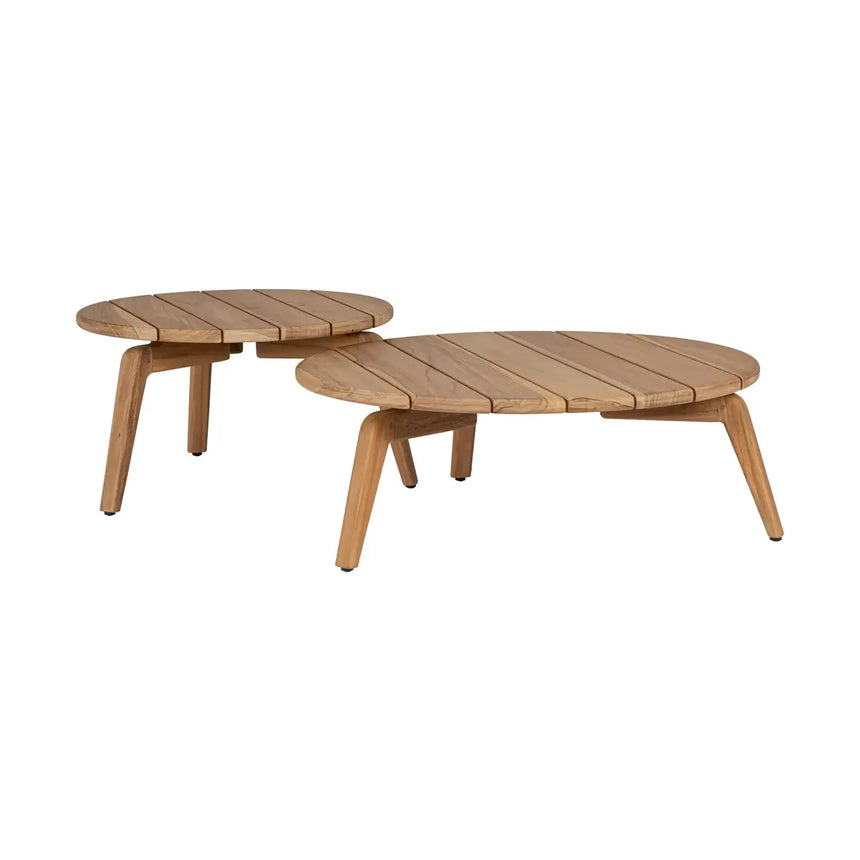 Outdoor Couchtisch 2er-Set Eularia Teakholz D60-D80 - ZEN ZONE Furniture