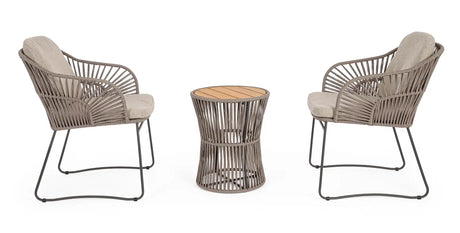 Gartenstuhl Carles aus Stahl und Seil mit Armlehnen - ZEN ZONE Furniture