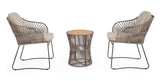 Garten Couchtisch Carles aus Seil und Teakholz 45x45x54 cm - ZEN ZONE Furniture