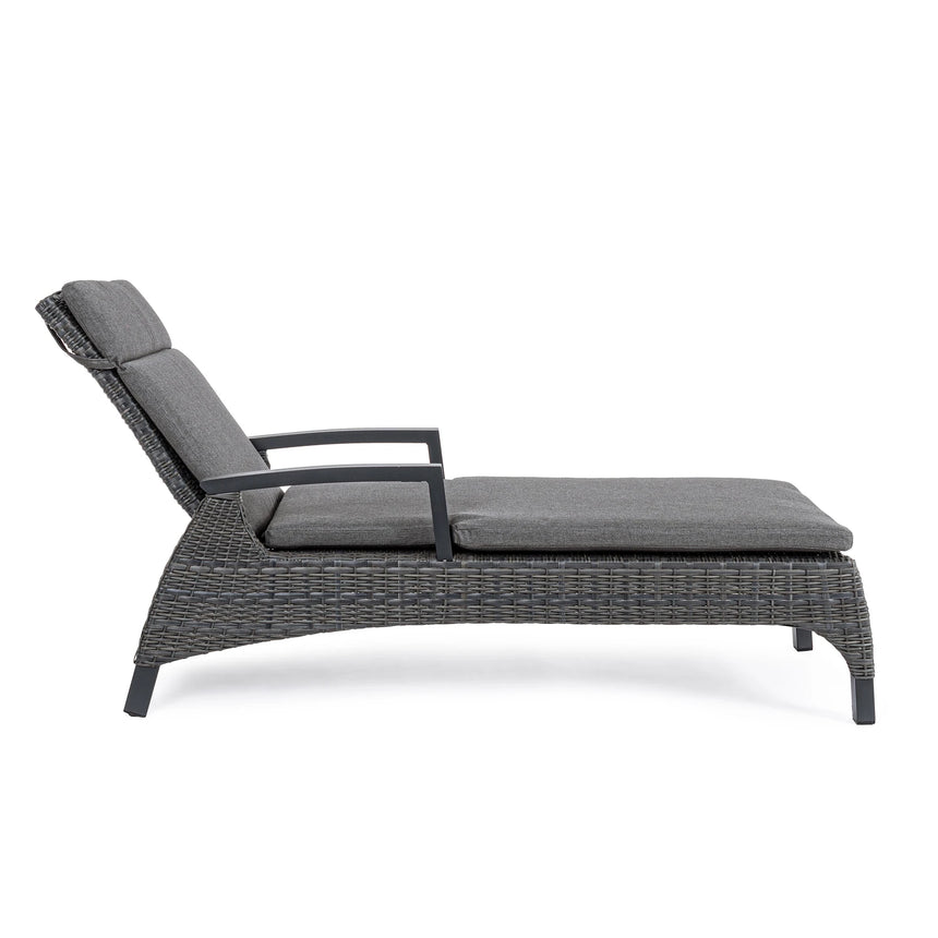 Gartenliege Britton mit Kissen Anthrazit JX55 - ZEN ZONE Furniture