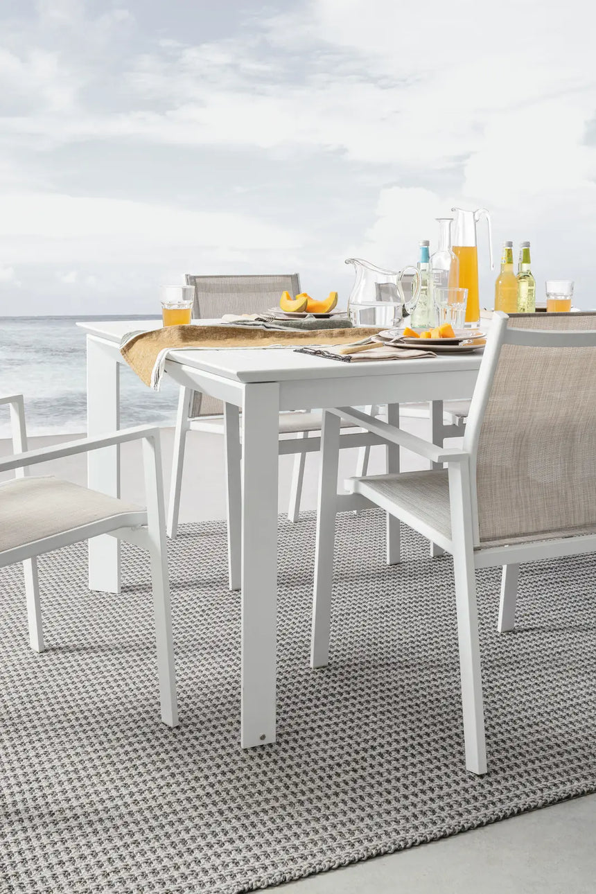 Gartentisch ausziehbar 200-300x110 Weiß CX21 Konnor - ZEN ZONE Furniture