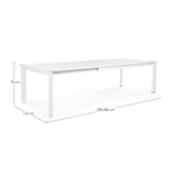 Gartentisch ausziehbar 200-300x110 Weiß CX21 Konnor