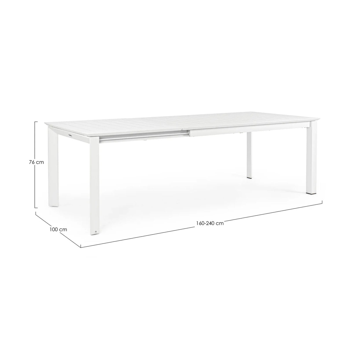 Gartentisch ausziehbar 160-240x100 Weiß CX21 Konnor