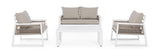 Gartenlounge Set 4er Set mit Kissen Captiva Weiß LH30 - ZEN ZONE Furniture