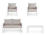Gartenlounge Set 4er Set mit Kissen Captiva Weiß LH30 - ZEN ZONE Furniture