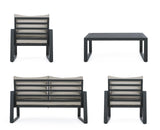 Gartenlounge Set 4er Set mit Kissen Captiva Anthrazit - ZEN ZONE Furniture