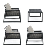 Gartenlounge Set 4er Set mit Kissen Captiva Anthrazit - ZEN ZONE Furniture