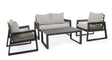 Gartenlounge Set 4er Set mit Kissen Captiva Anthrazit - ZEN ZONE Furniture