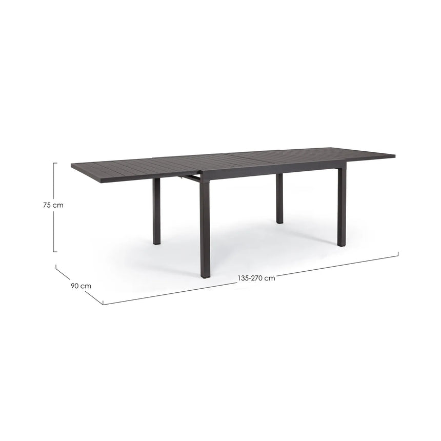 Gartentisch ausziehbar 135-270x90 Anthrazit Pelagius - ZEN ZONE Furniture