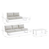 Gartenlounge Eck-Sitzgruppe mit Kissen Weiß CX21 Konnor - ZEN ZONE Furniture