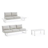 Gartenlounge Eck-Sitzgruppe mit Kissen Weiß CX21 Konnor - ZEN ZONE Furniture