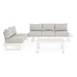 Gartenlounge Eck-Sitzgruppe mit Kissen Weiß CX21 Konnor - ZEN ZONE Furniture