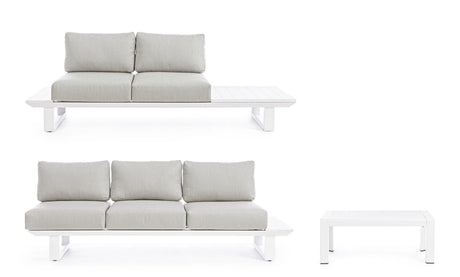 Gartenlounge Eck-Sitzgruppe mit Kissen Weiß CX21 Konnor - ZEN ZONE Furniture