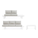 Gartenlounge Eck-Sitzgruppe mit Kissen Weiß CX21 Konnor - ZEN ZONE Furniture
