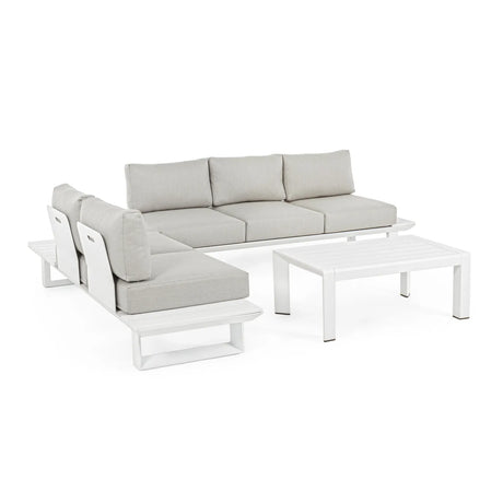 Gartenlounge Eck-Sitzgruppe mit Kissen Weiß CX21 Konnor - ZEN ZONE Furniture