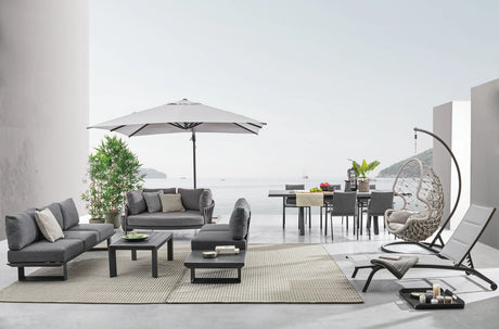 Gartenlounge Eck-Sitzgruppe mit Kissen Anthrazit CX23 Konnor - ZEN ZONE Furniture