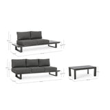Gartenlounge Eck-Sitzgruppe mit Kissen Anthrazit CX23 Konnor