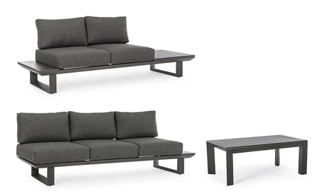 Gartenlounge Eck-Sitzgruppe mit Kissen Anthrazit CX23 Konnor - ZEN ZONE Furniture