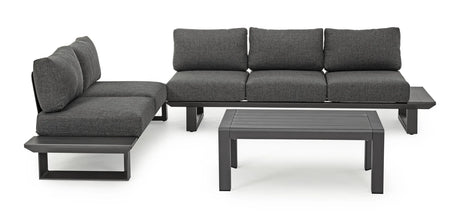 Gartenlounge Eck-Sitzgruppe mit Kissen Anthrazit CX23 Konnor - ZEN ZONE Furniture
