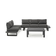 Gartenlounge Eck-Sitzgruppe mit Kissen Anthrazit CX23 Konnor - ZEN ZONE Furniture