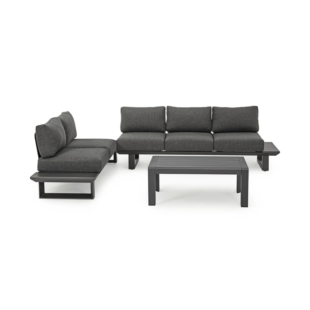 Gartenlounge Eck-Sitzgruppe mit Kissen Anthrazit CX23 Konnor
