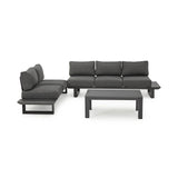 Gartenlounge Eck-Sitzgruppe mit Kissen Anthrazit CX23 Konnor