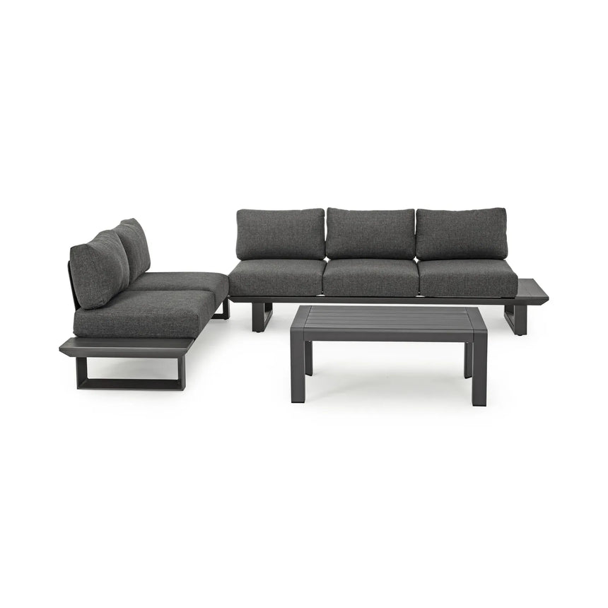 Gartenlounge Eck-Sitzgruppe mit Kissen Anthrazit CX23 Konnor - ZEN ZONE Furniture