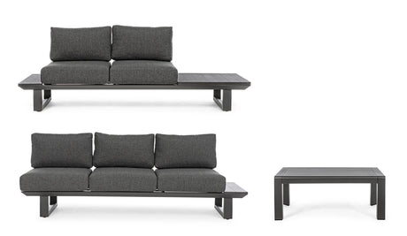 Gartenlounge Eck-Sitzgruppe mit Kissen Anthrazit CX23 Konnor - ZEN ZONE Furniture