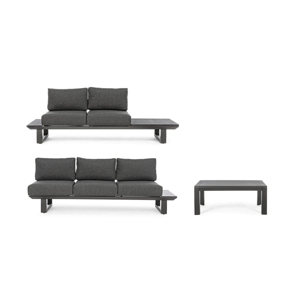 Gartenlounge Eck-Sitzgruppe mit Kissen Anthrazit CX23 Konnor