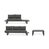 Gartenlounge Eck-Sitzgruppe mit Kissen Anthrazit CX23 Konnor