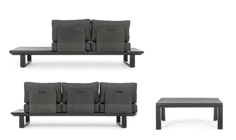 Gartenlounge Eck-Sitzgruppe mit Kissen Anthrazit CX23 Konnor - ZEN ZONE Furniture