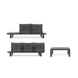 Gartenlounge Eck-Sitzgruppe mit Kissen Anthrazit CX23 Konnor