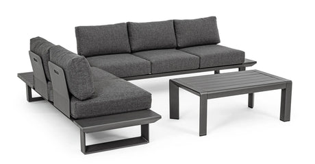 Gartenlounge Eck-Sitzgruppe mit Kissen Anthrazit CX23 Konnor - ZEN ZONE Furniture