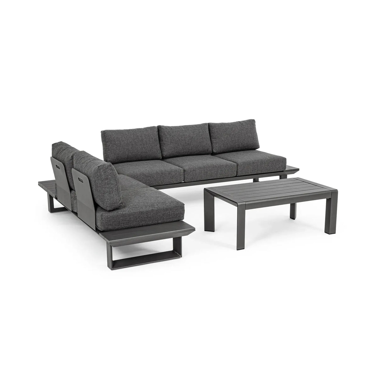 Gartenlounge Eck-Sitzgruppe mit Kissen Anthrazit CX23 Konnor