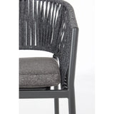 Gartenstuhl mit Armlehne und Kissen Florencia Anthrazit - ZEN ZONE Furniture