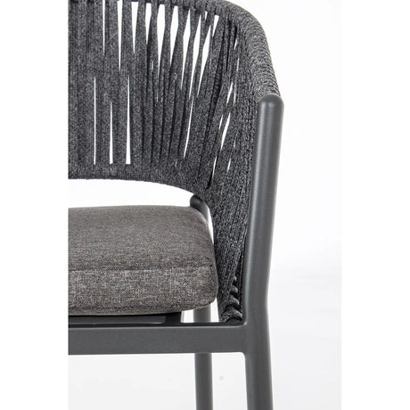 Gartenstuhl mit Armlehne und Kissen Florencia Anthrazit - ZEN ZONE Furniture