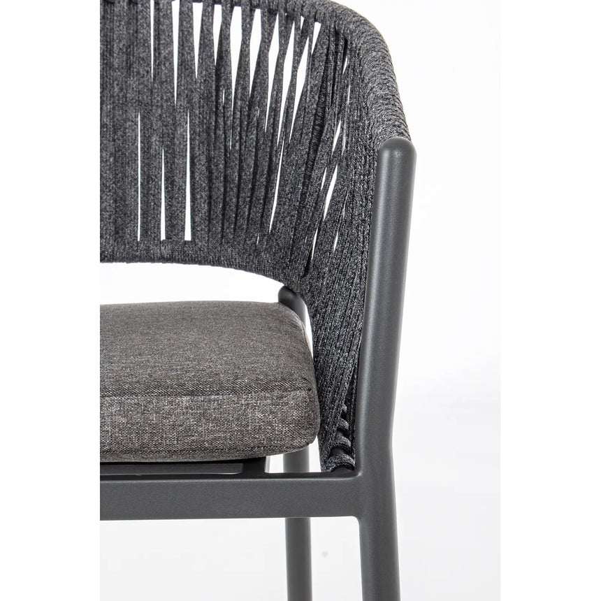 Gartenstuhl mit Armlehne und Kissen Florencia Anthrazit - ZEN ZONE Furniture