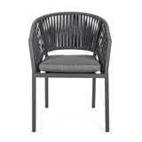 Gartenstuhl mit Armlehne und Kissen Florencia Anthrazit - ZEN ZONE Furniture