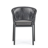 Gartenstuhl mit Armlehne und Kissen Florencia Anthrazit - ZEN ZONE Furniture