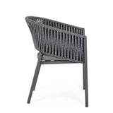 Gartenstuhl mit Armlehne und Kissen Florencia Anthrazit - ZEN ZONE Furniture
