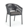 Gartenstuhl mit Armlehne und Kissen Florencia Anthrazit - ZEN ZONE Furniture