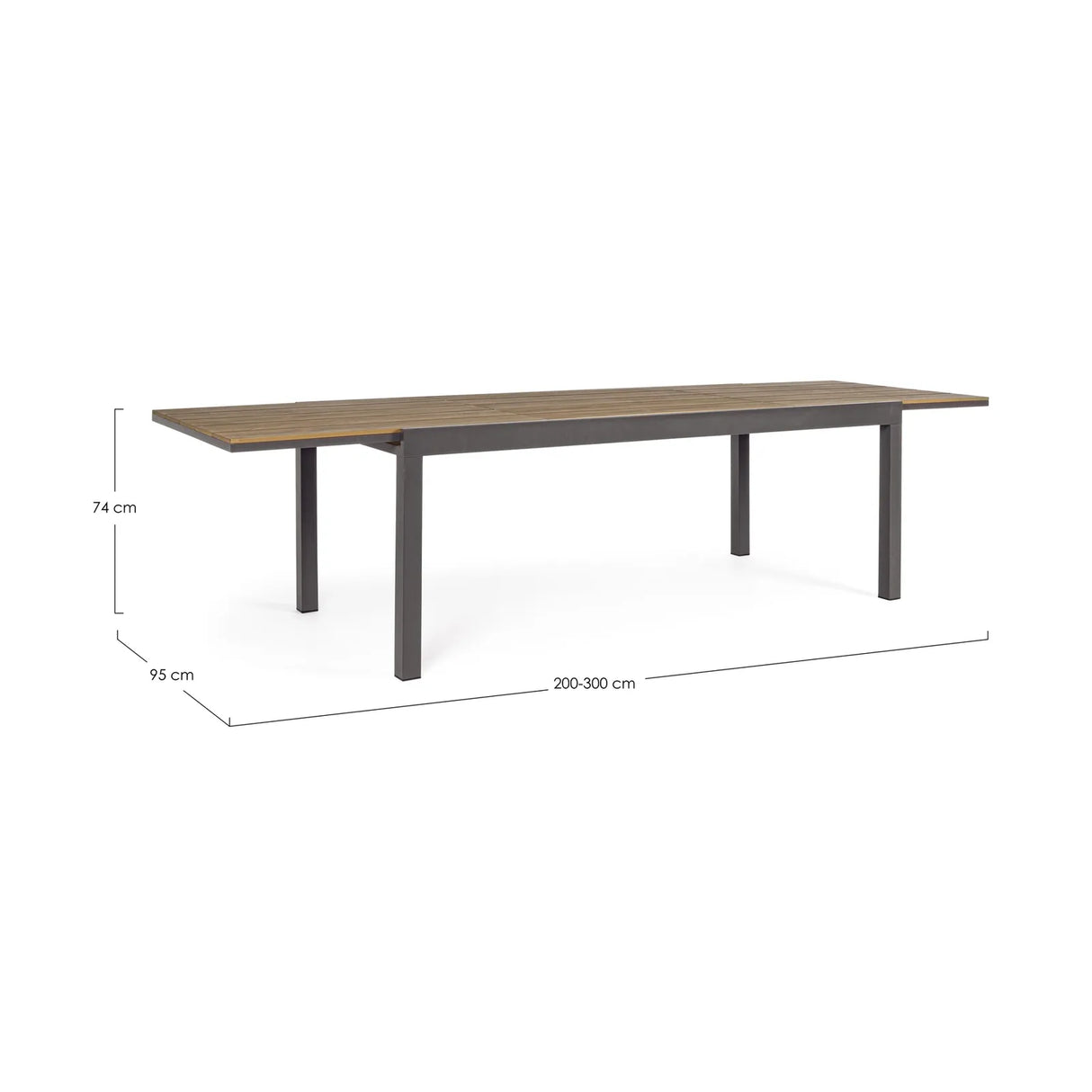 Gartentisch ausziehbar 200-300x95 Anthrazit SJ61 Elias