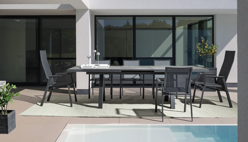 Gartentisch ausziehbar 205-265x103 Anthrazit JX55 Krion - ZEN ZONE Furniture