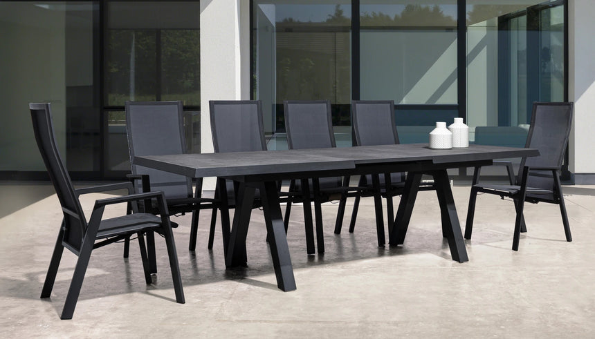 Gartentisch ausziehbar 205-265x103 Anthrazit JX55 Krion - ZEN ZONE Furniture