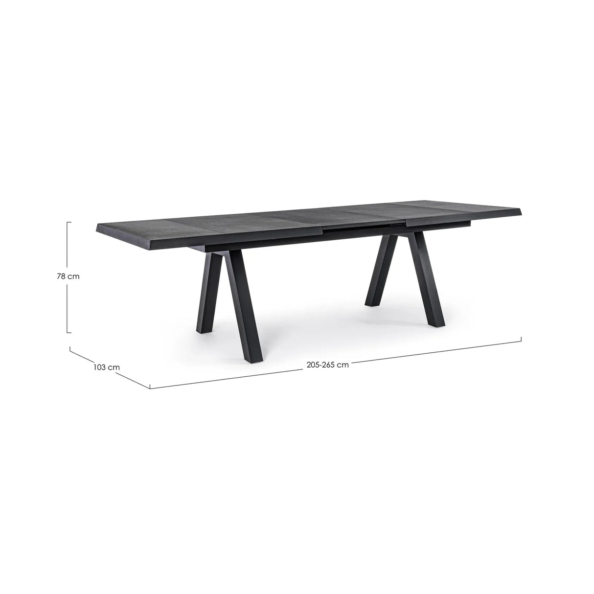 Gartentisch ausziehbar 205-265x103 Anthrazit JX55 Krion
