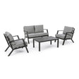 Gartenlounge Set 4er Set Harley mit Kissen Anthrazit YK13 - ZEN ZONE Furniture
