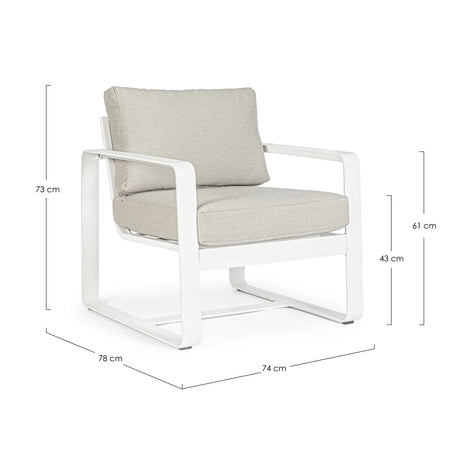 Outdoor Sessel Merrigan mit Kissen Weiß YK11 - ZEN ZONE Furniture