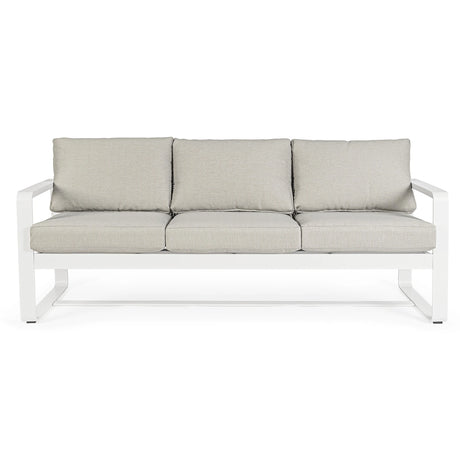 Garten-Sofa 3-Sitzer mit Kissen Merrigan Weiß YK11 - ZEN ZONE Furniture