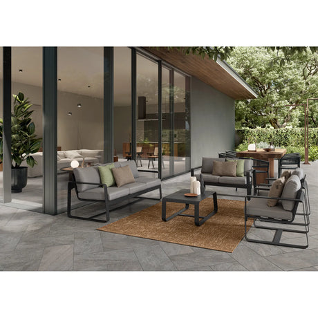 Garten-Sofa 3-Sitzer mit Kissen Merrigan Anthrazit YK13 - ZEN ZONE Furniture