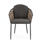 Gartenstuhl mit Armlehne und Kissen Maribela Anthrazit YK13 - ZEN ZONE Furniture